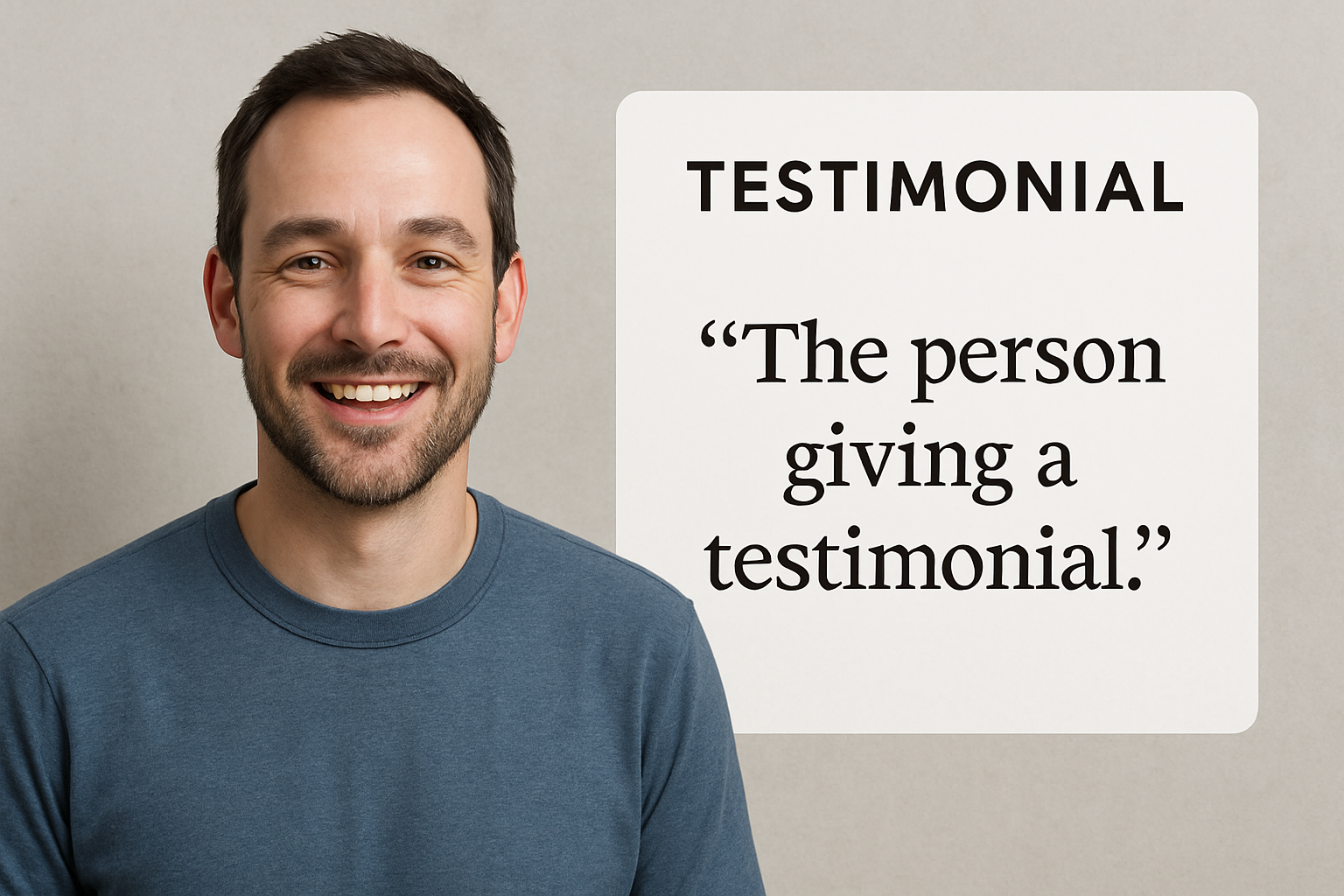 person giving a testimonial